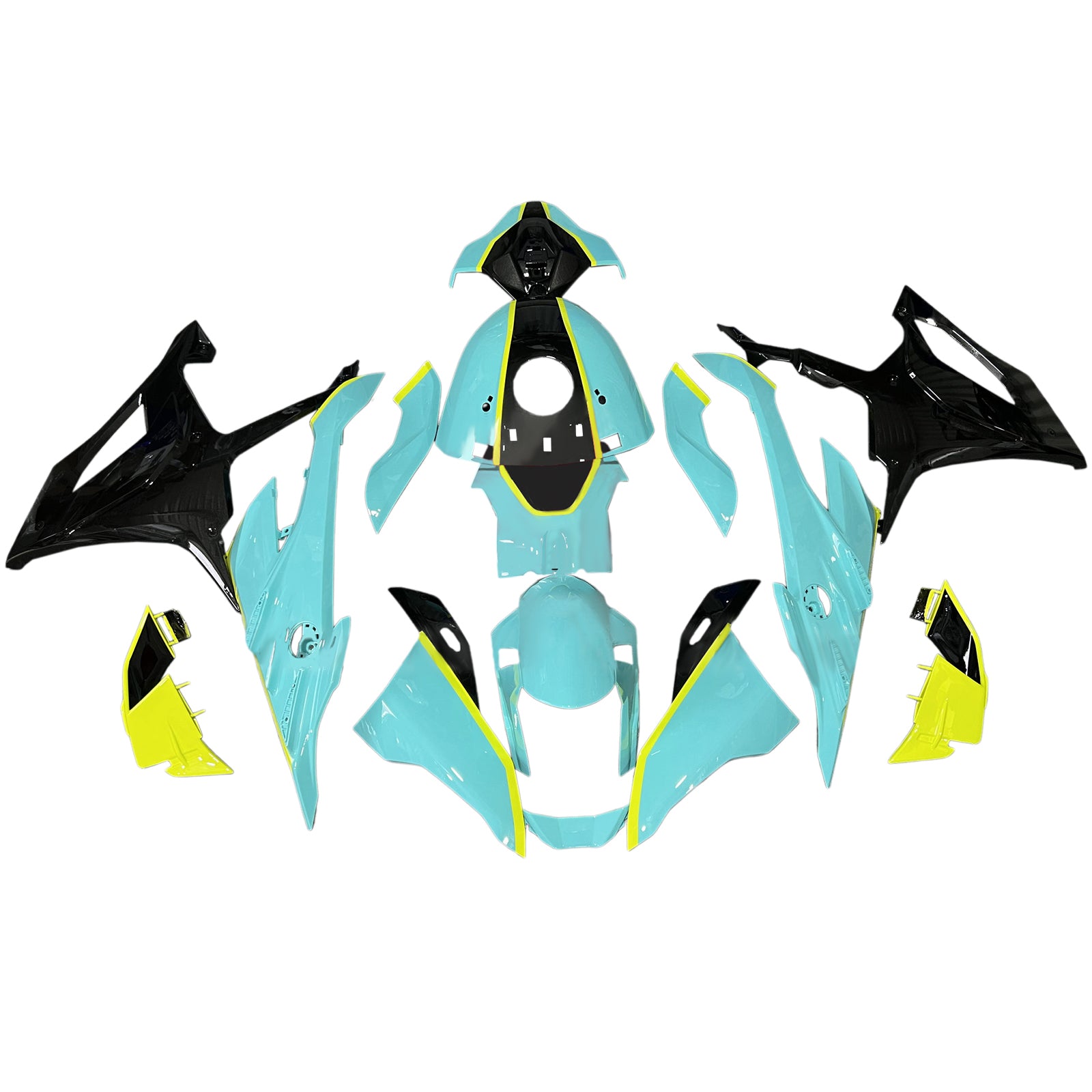 Amotopart 2023-2024 BMW S1000RR Kit de carénage noir vert clair