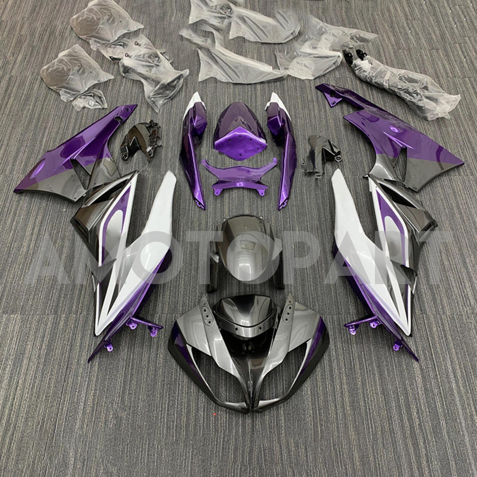 Amotopart Kawasaki 2009-2012 ZX6R 636 Grey&Purple Fairing Kit