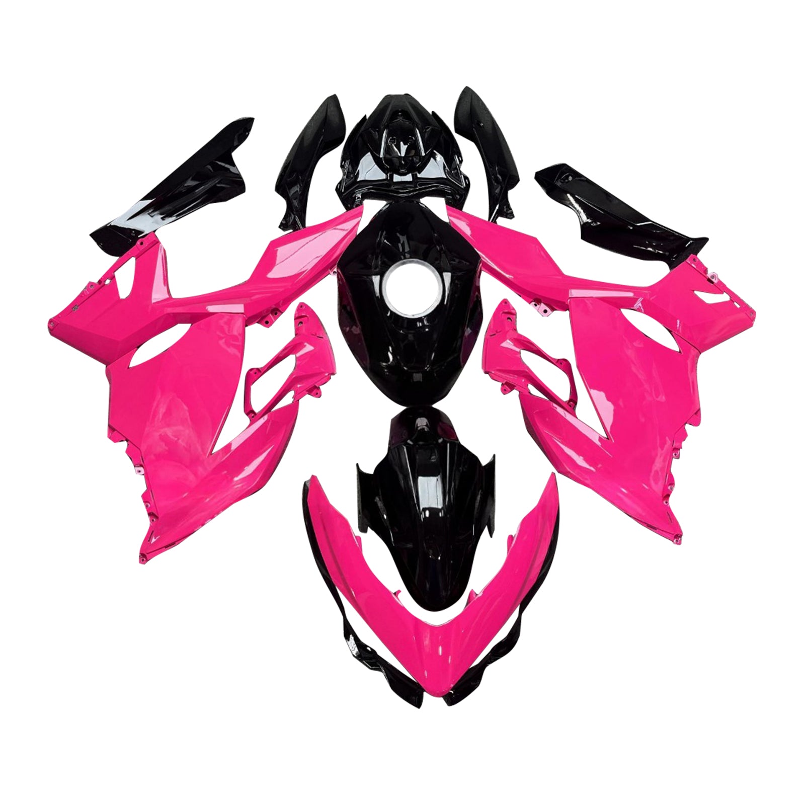 Amotopart 2018-2024 Kawasaki EX400 Ninja400 Black Pink Fairing Kit