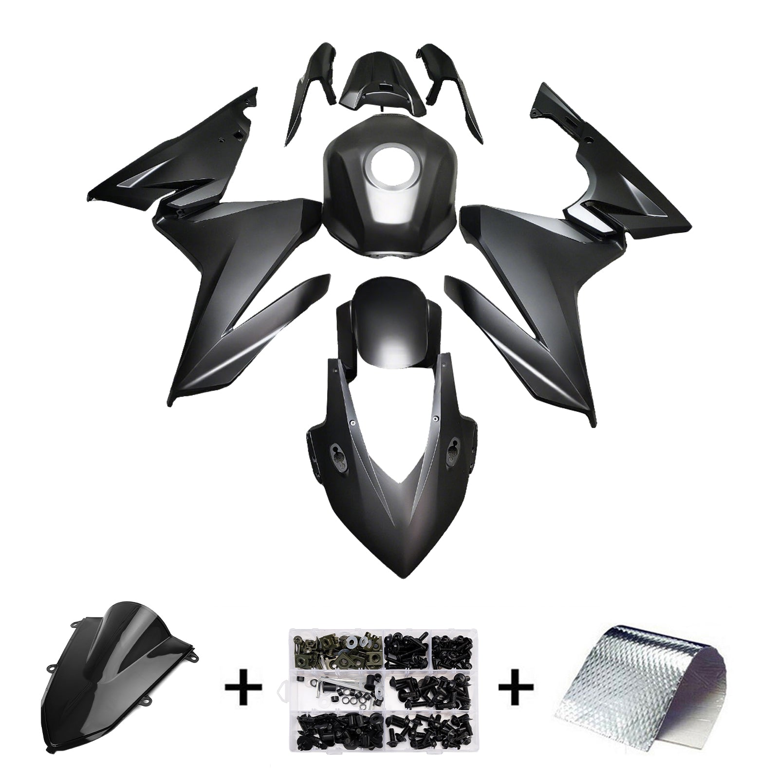 Amotopart 2019-2021 Honda CBR500R Matte Black Fairing Kit