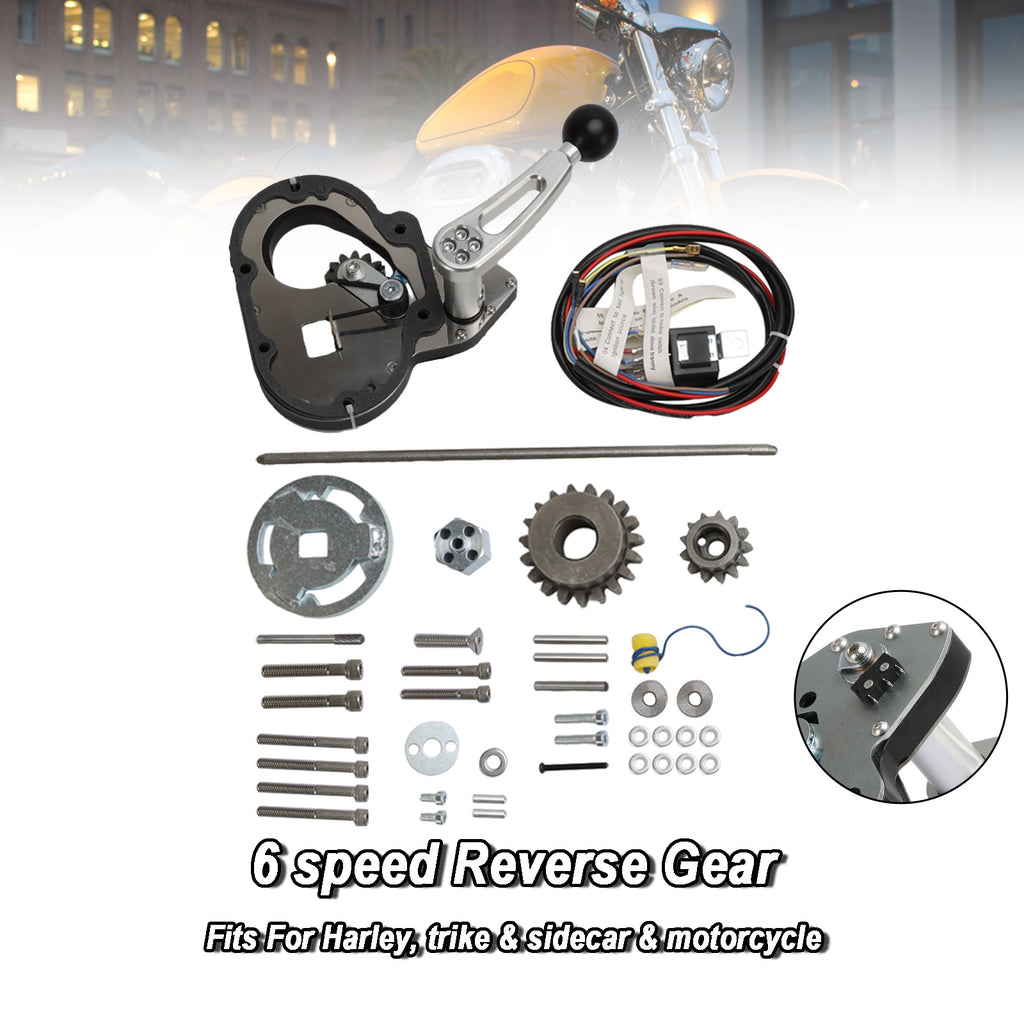 motorbike with reverse gear 6 Speed Reverse Gear Fit For Harley w Billet Knob Trike Sidecar Motorcycle