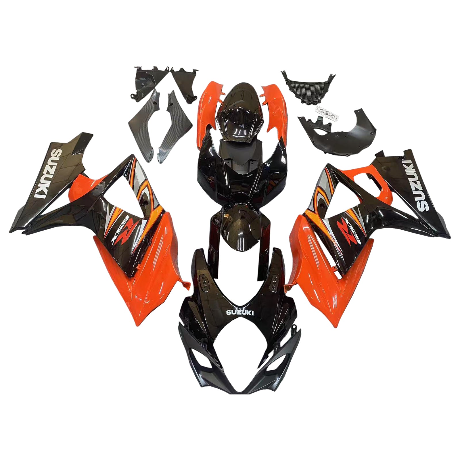 Amotopart 2007-2008 Suzuki GSXR1000 Black Orange Fairing Kit