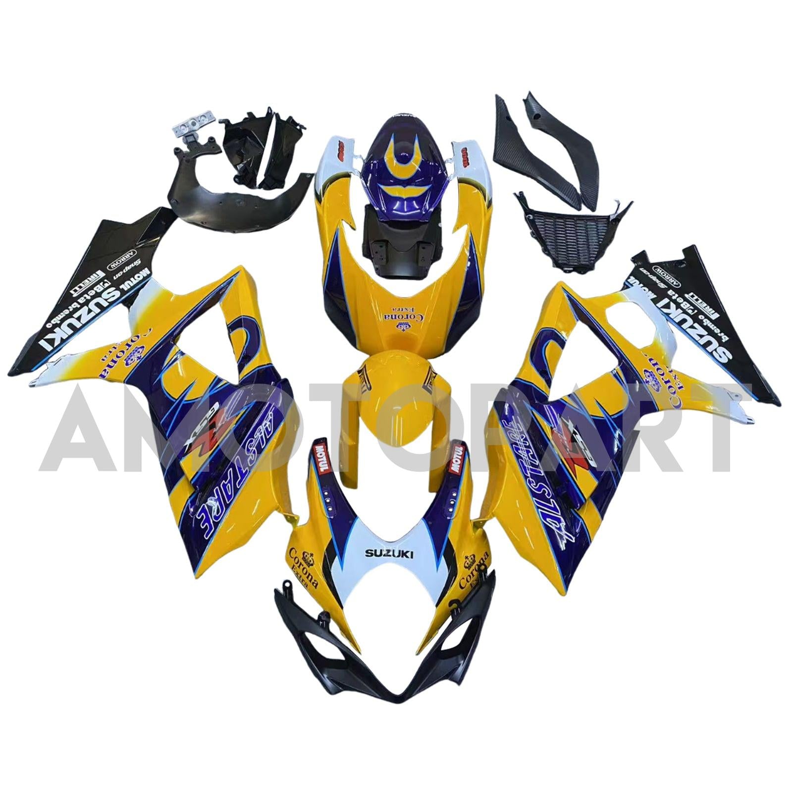 Amotopart 2007-2008 Suzuki GSXR1000 Gelbverkleidungskit