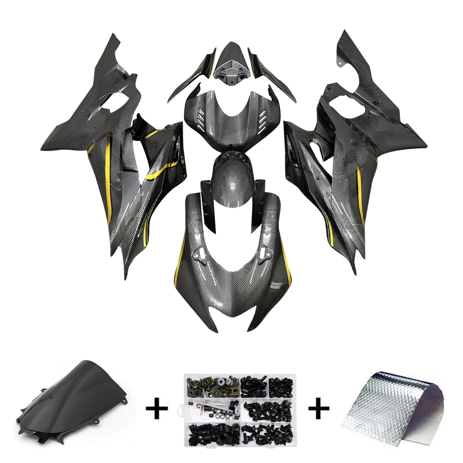 Amotopart 2017-2023 Yamaha YZF-R6 Carbon Fiber Fairing Kit