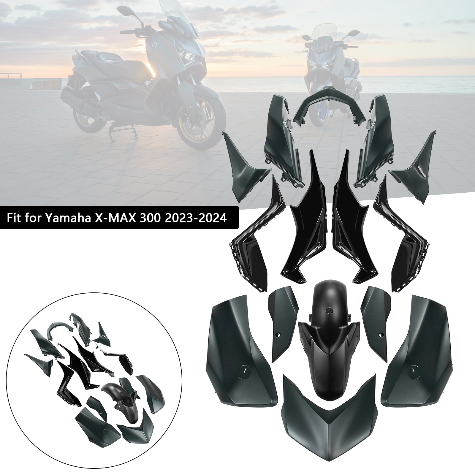 Amotopart 2023-2024 Yamaha x Max 300 Kit de carénage