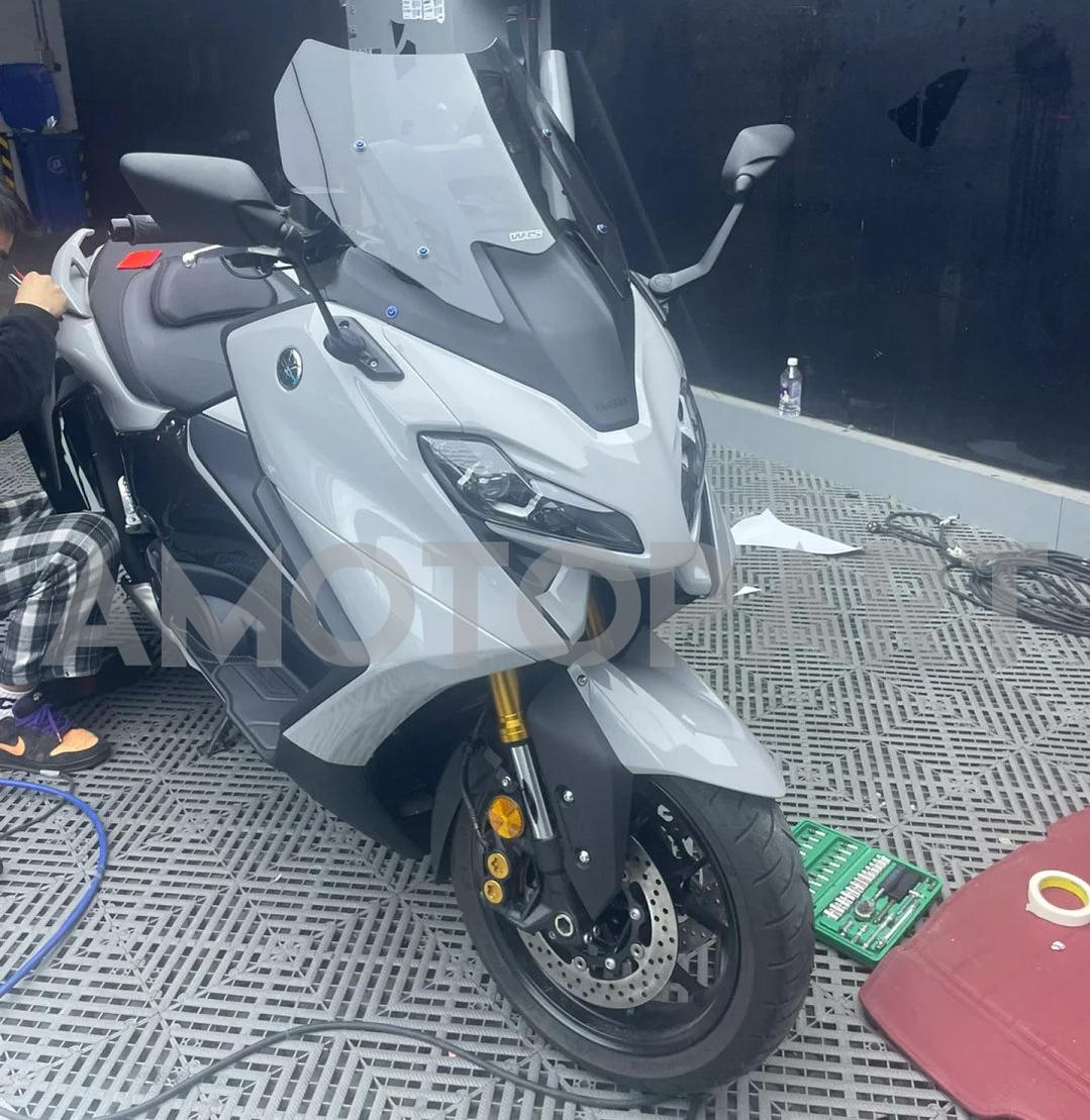 Amotopart 2022-2024 Yamaha Tmax560 Błyszczący czarny biały szary zestaw owiewki