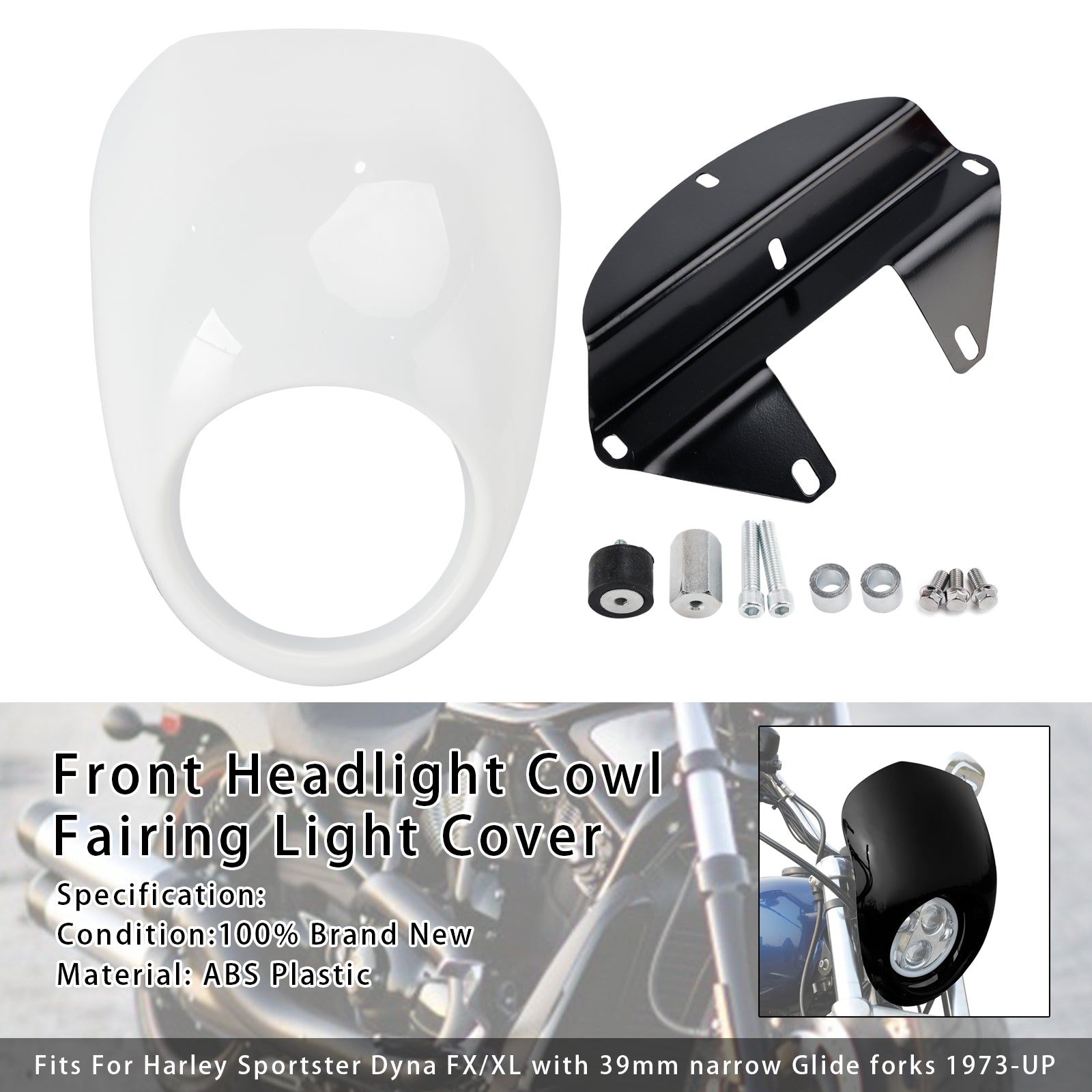 1973-up Sportster Dyna XL 883 1200 FX Headlight Fairing Light Cover
