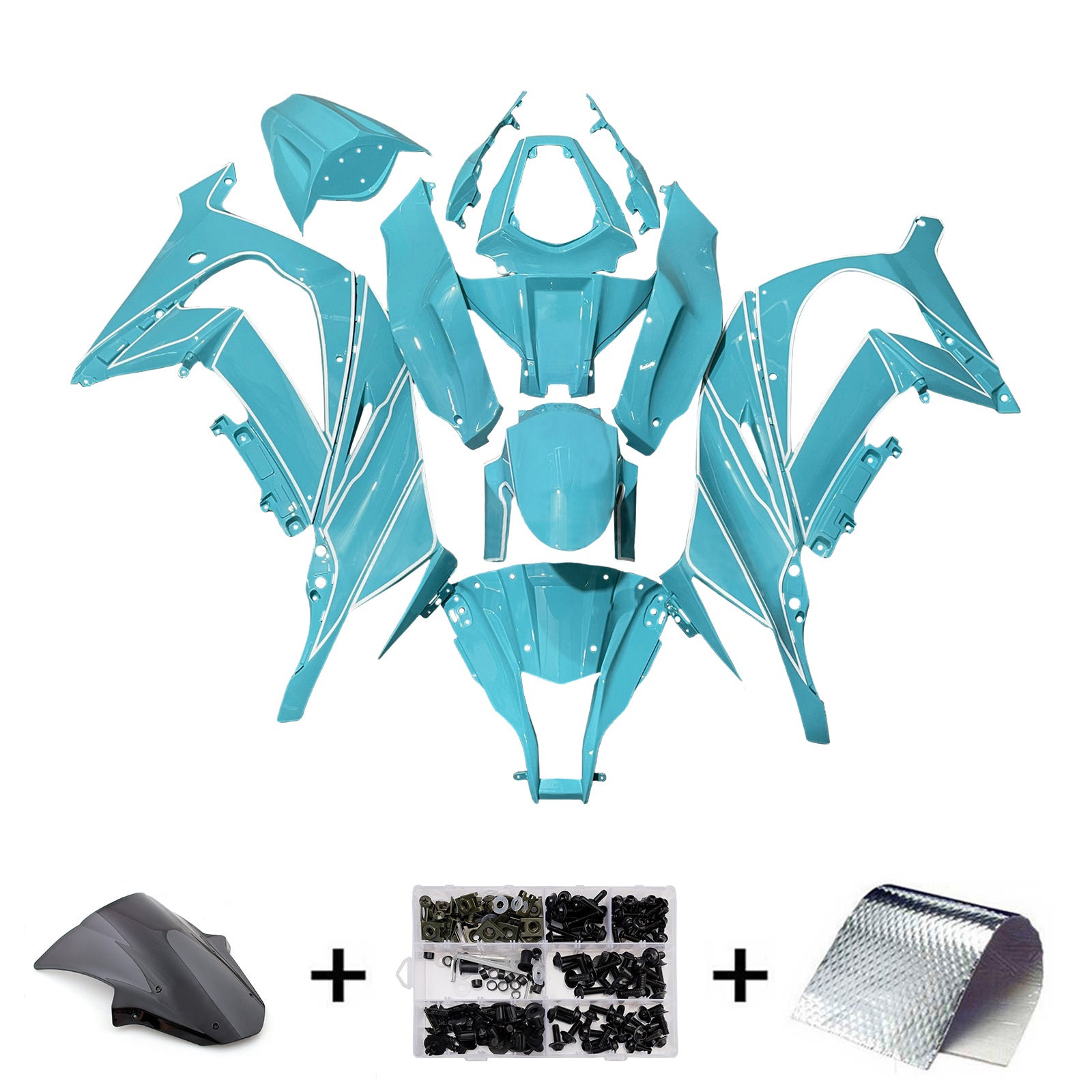 Amotopart 2011-2015 Kawasaki ZX10R Blue Fairing Kit