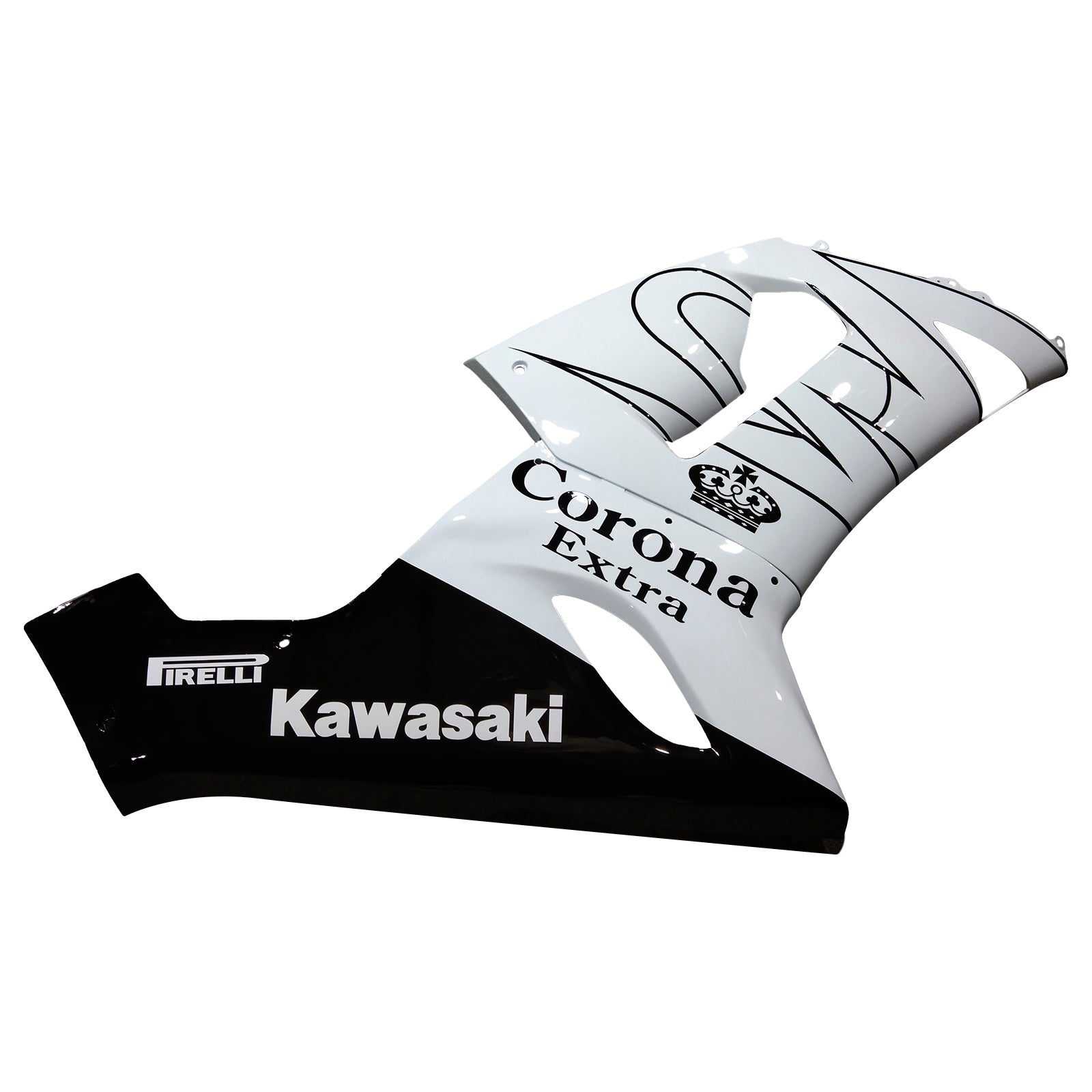 Amotopart 2005-2006 Kawasaki ZX6R 636 White Black Fairing Kit