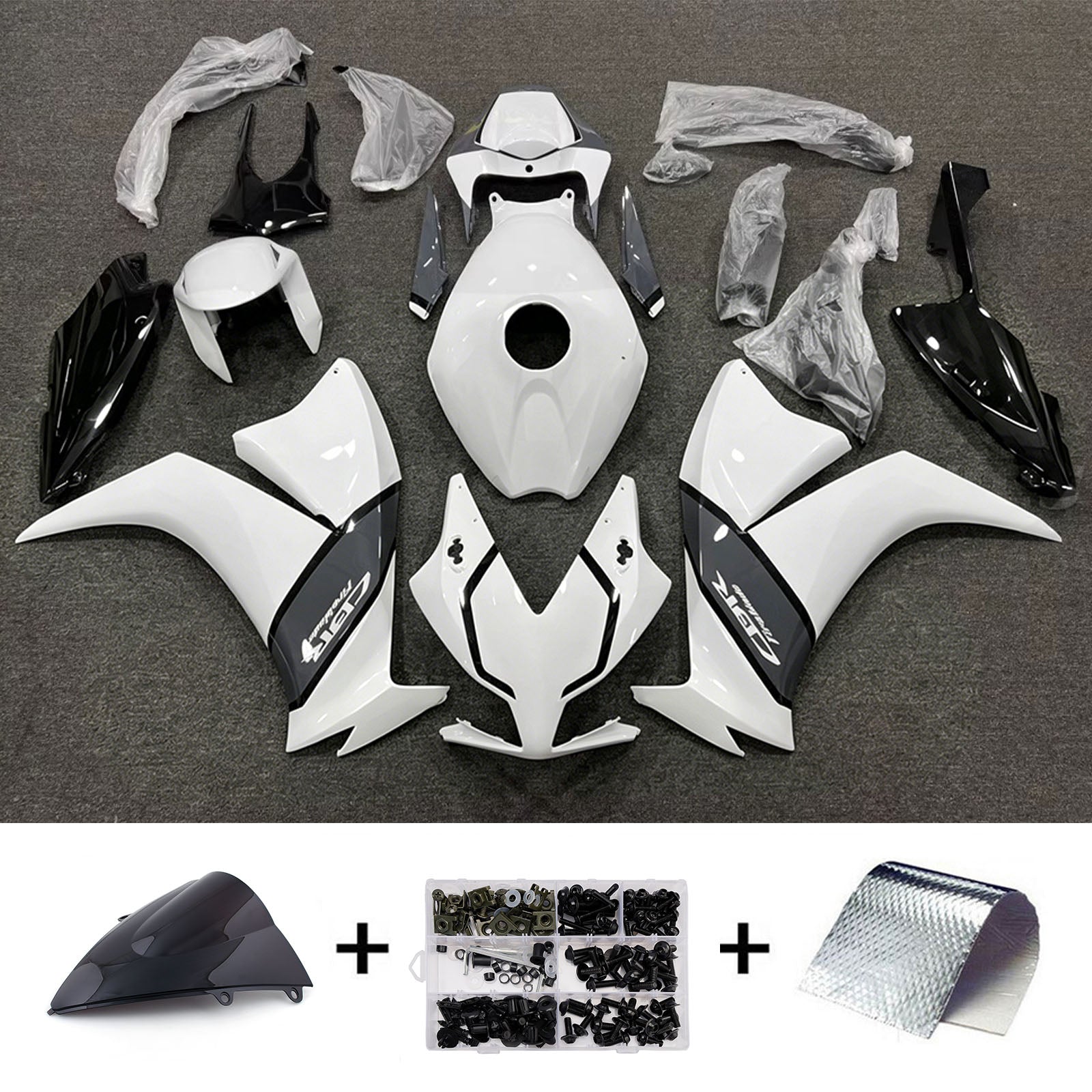 Amotopart 2012-2016 Honda CBR1000RR White/Black Fairing Kit