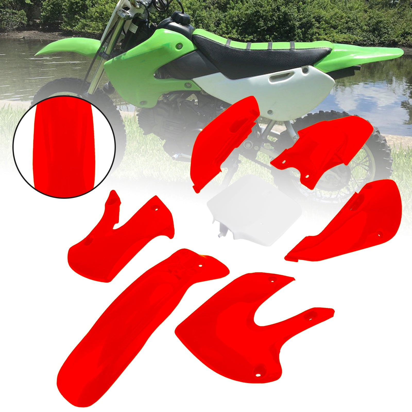 Injektion ABS Plastikkörperverkleidungskit für Kawasaki KLX110 KLX65 RM65 DRZ110