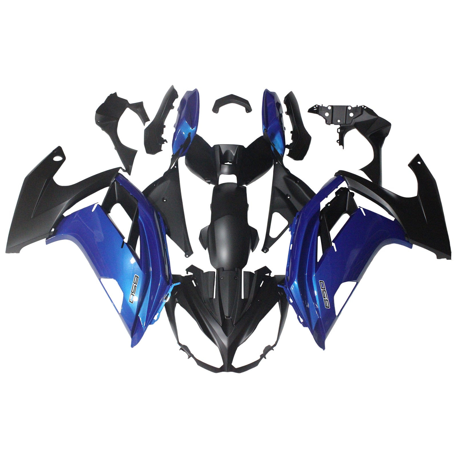 Amotopart 2012-2016 Kawasaki Ninja 650 EX650 Black Blue Fairing Kit