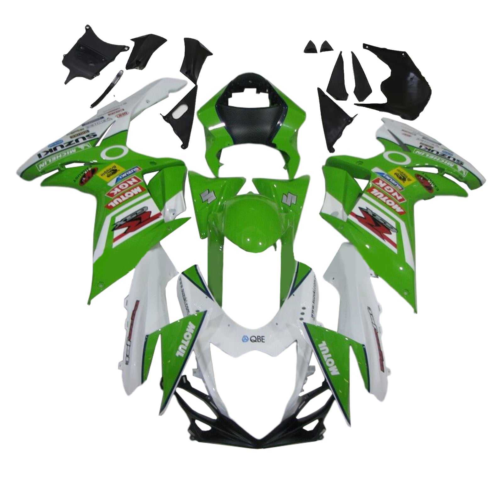 Amotopart 2011-2025 K11 GSXR 600/750 Suzuki Green&Black Style1 Fairing Kit