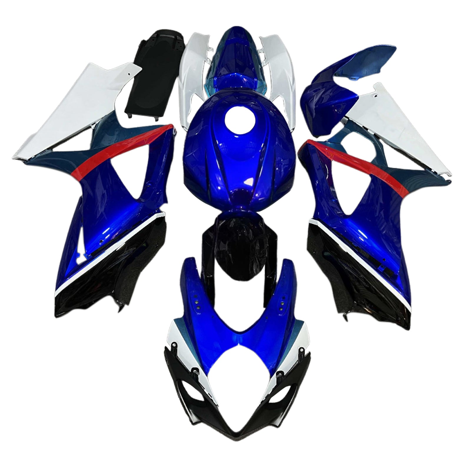 Amotopart 2007-2008 Suzuki GSXR1000 Blue White Fairing Kit
