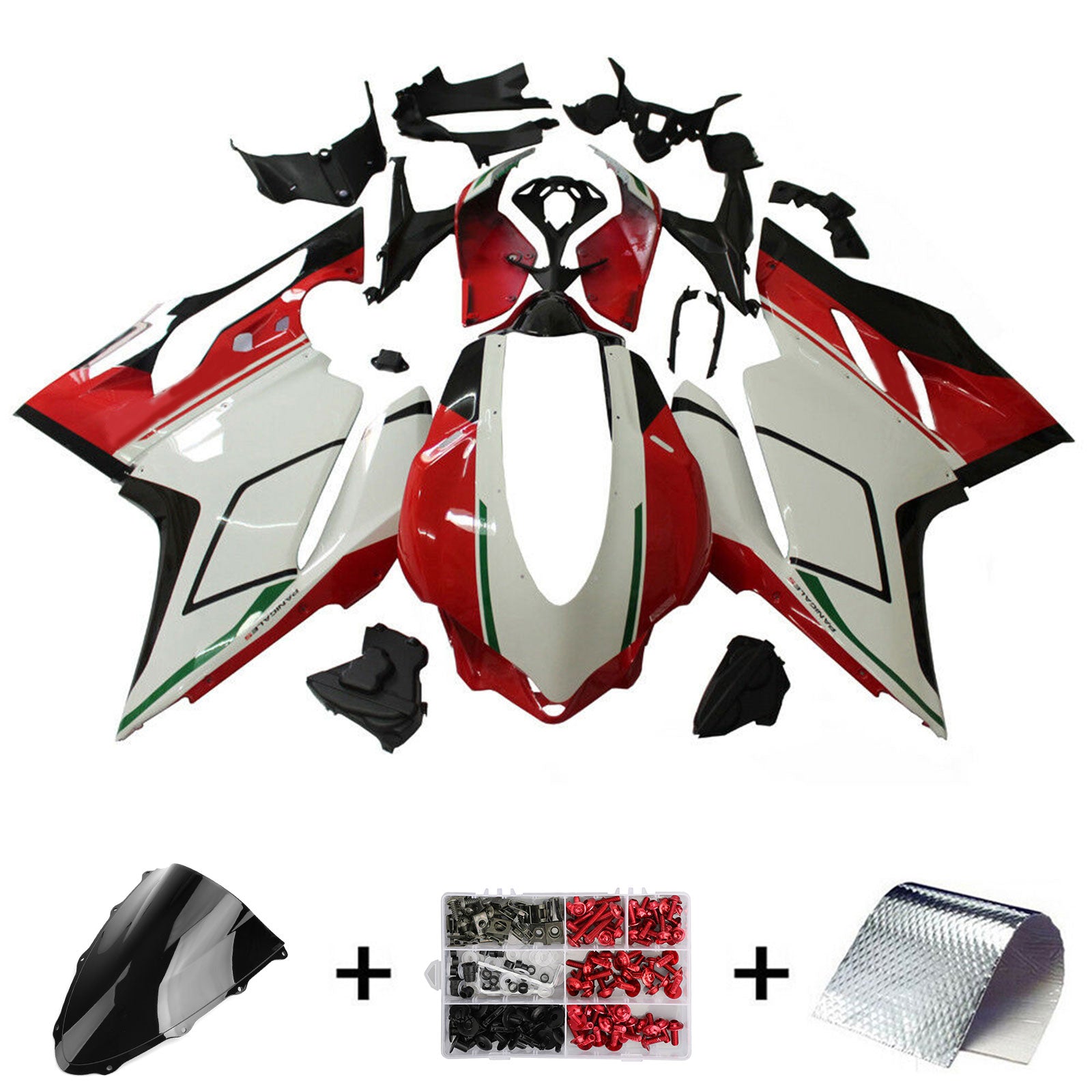 Amotopart 2015-2020 Ducati 959 White Red Fairing Kit