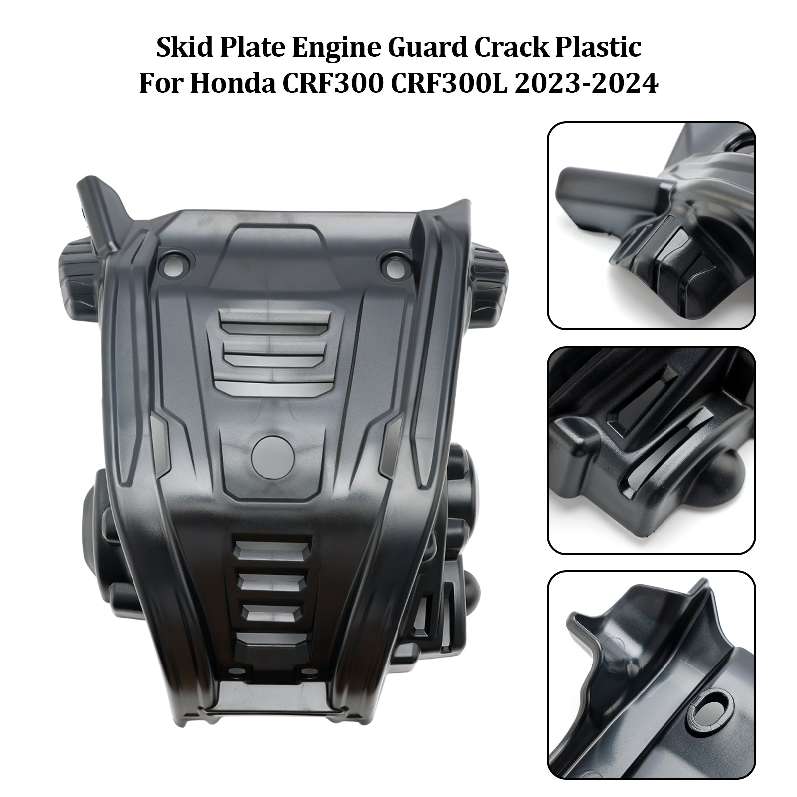 23-24 Honda Crf300 Crf300l Skid Plate Engine Guard Crack Plastic