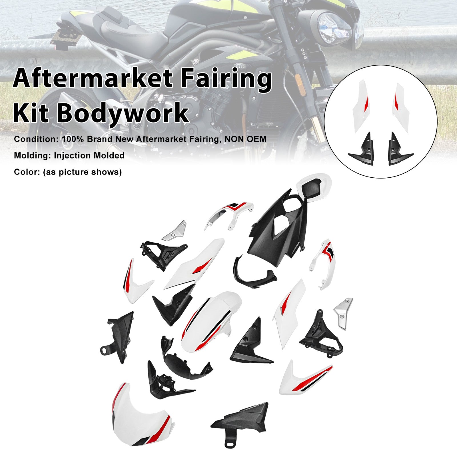 Amotopart 2020-2022 Collection de kits de carénage Triumph Street Triple 765 R/RS