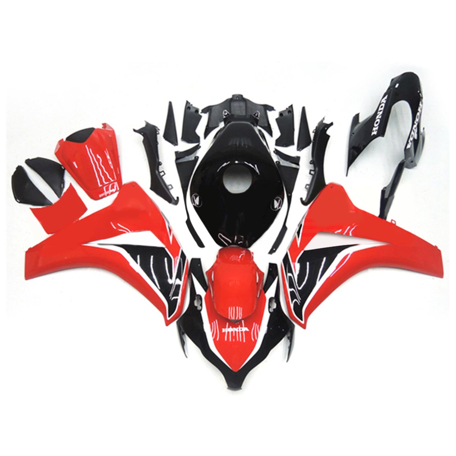 Amotopart 2008–2011 Honda CBR1000RR, glänzend rot&Schwarzes Verkleidungskit