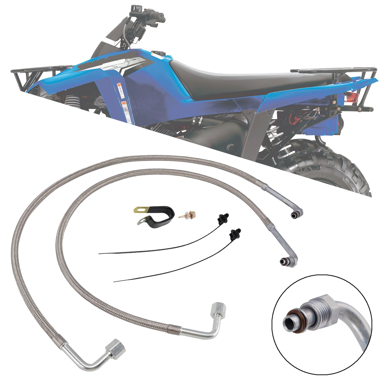 Polaris Trail Boss 330 03-08 2X Oil Hose Oil Cooler Lines 2204030 5412355
