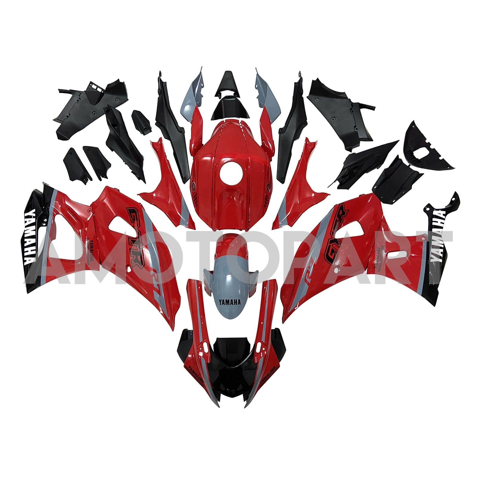 Amotopart 2021-2025 Yamaha YZF-R7 Gradient Red&Grey Fairing Kit