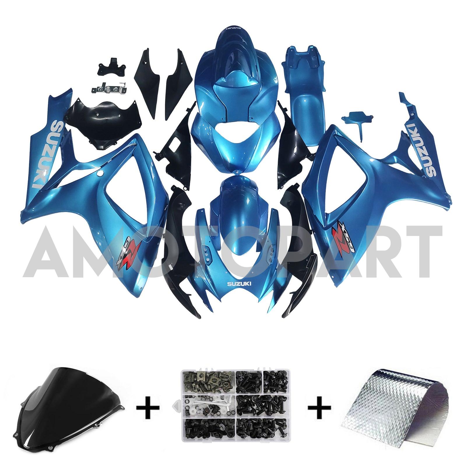 Amotopart 2006-2007 Suzuki GSXR 600/750 Glossy Blue Fairing Kit