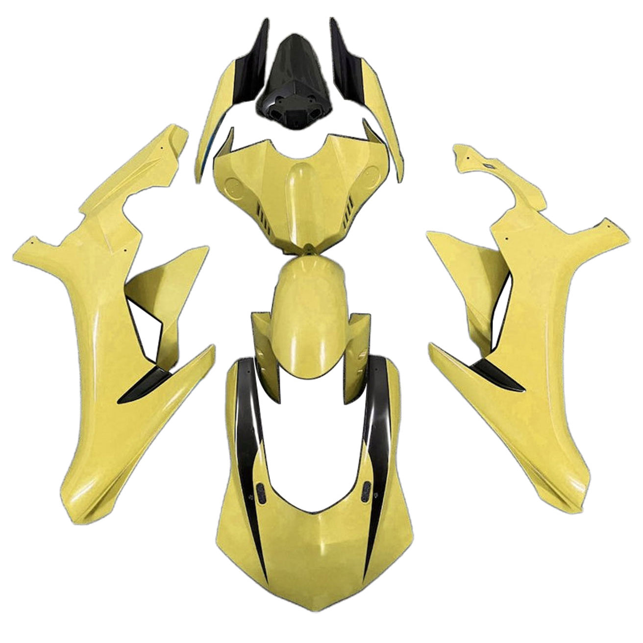 Amotopart 2020-2024 YAMAHA YZF R1 Black Warm Beige Fairing Kit