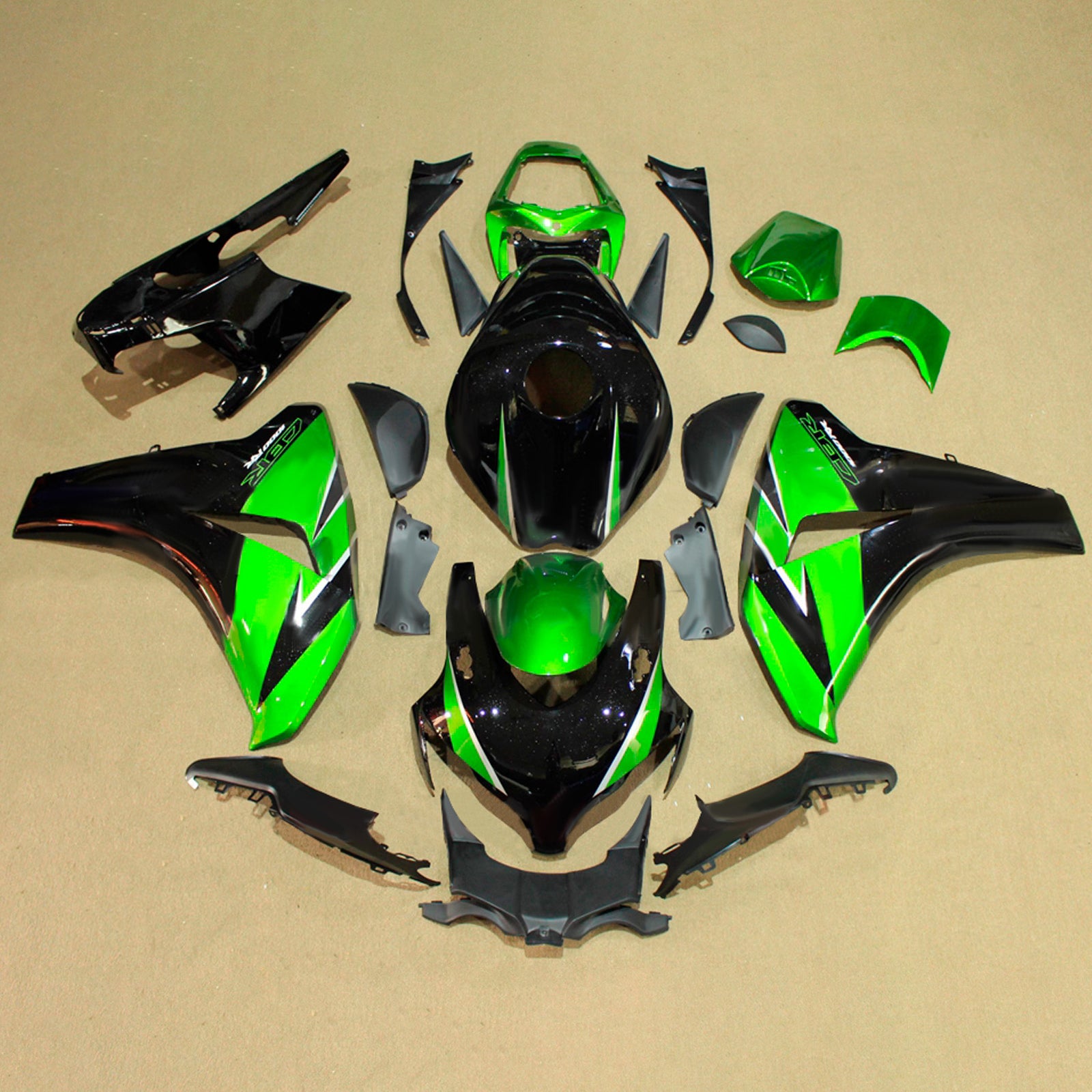 Amotopart 2008-2011 Honda CBR1000RR sort/grøn kåbesæt