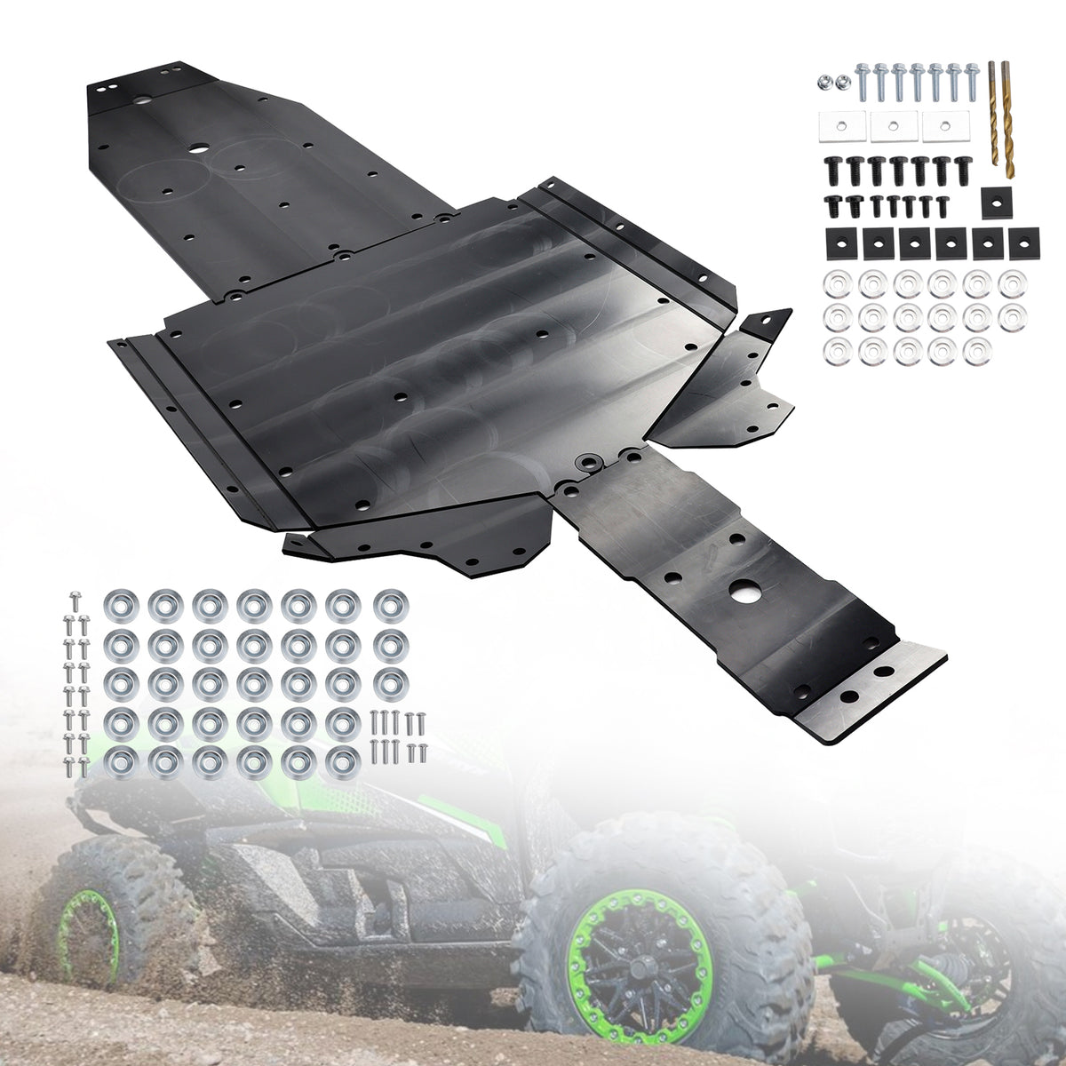 Kit de placa protectora de deslizamiento de protección del tren de rodaje Kawasaki Teryx Krx 1000 2020-2026 Uhmw