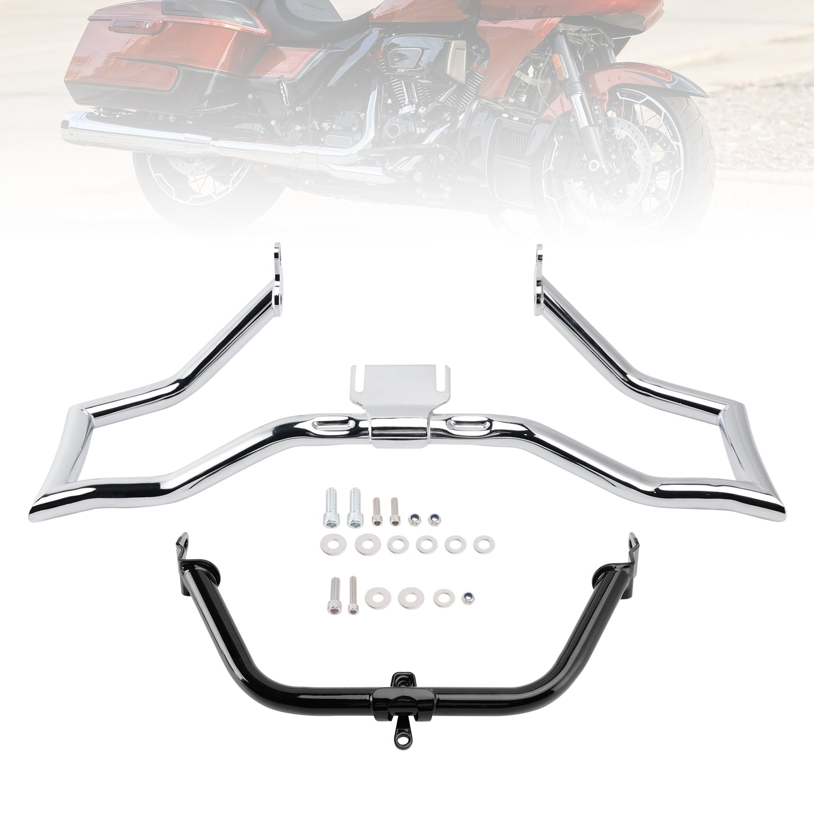 2014-2022 Harley Road Glide Motor Guard Frame Anti-Crash-Stoßfängerschutzchrom