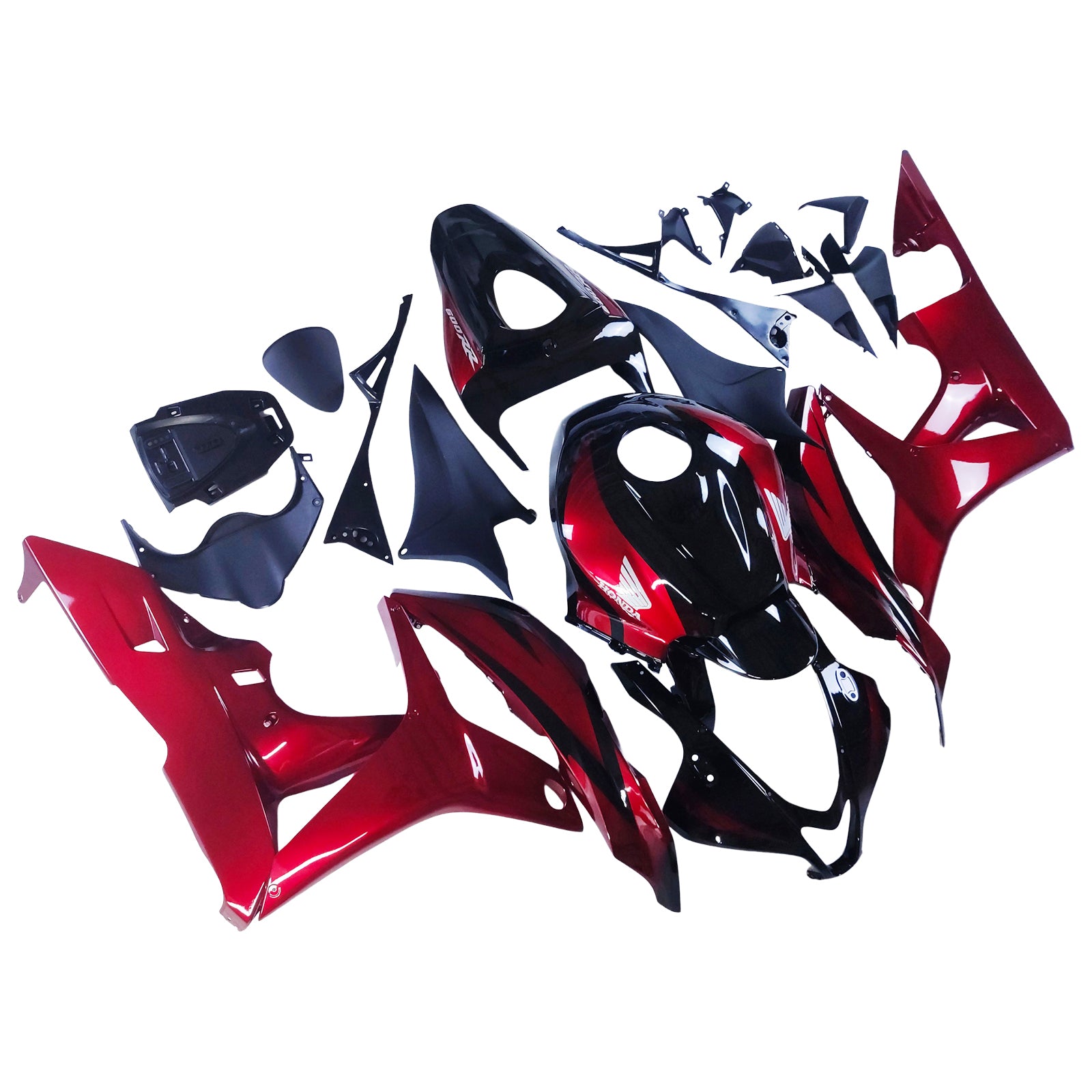 Amotopart 2007-2008 Honda CBR600RR Black Red Fairing Kit