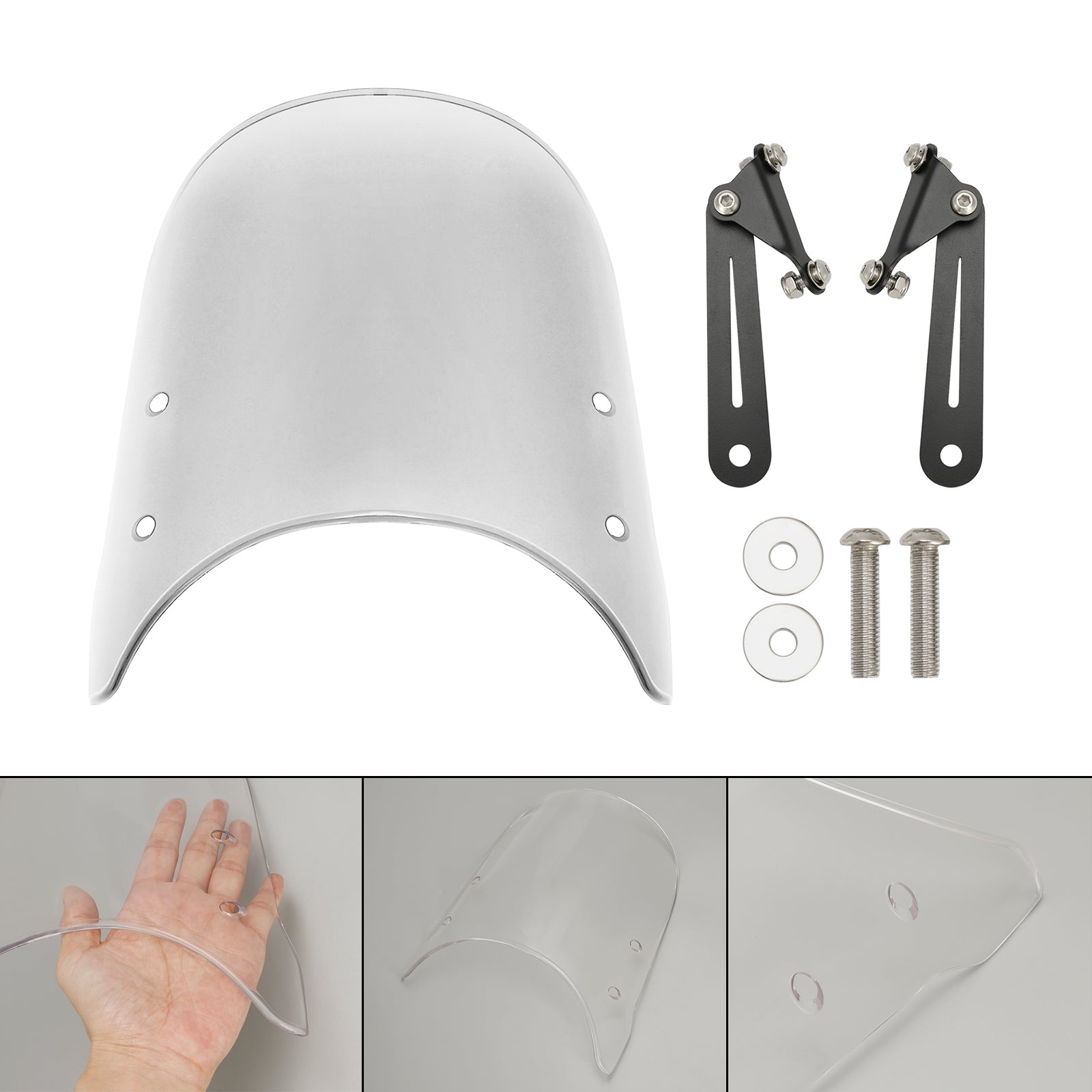 Moto Guzzi 16-23 V7 Classic & 18-23 V9 Clear Bobber Windshield vindruta