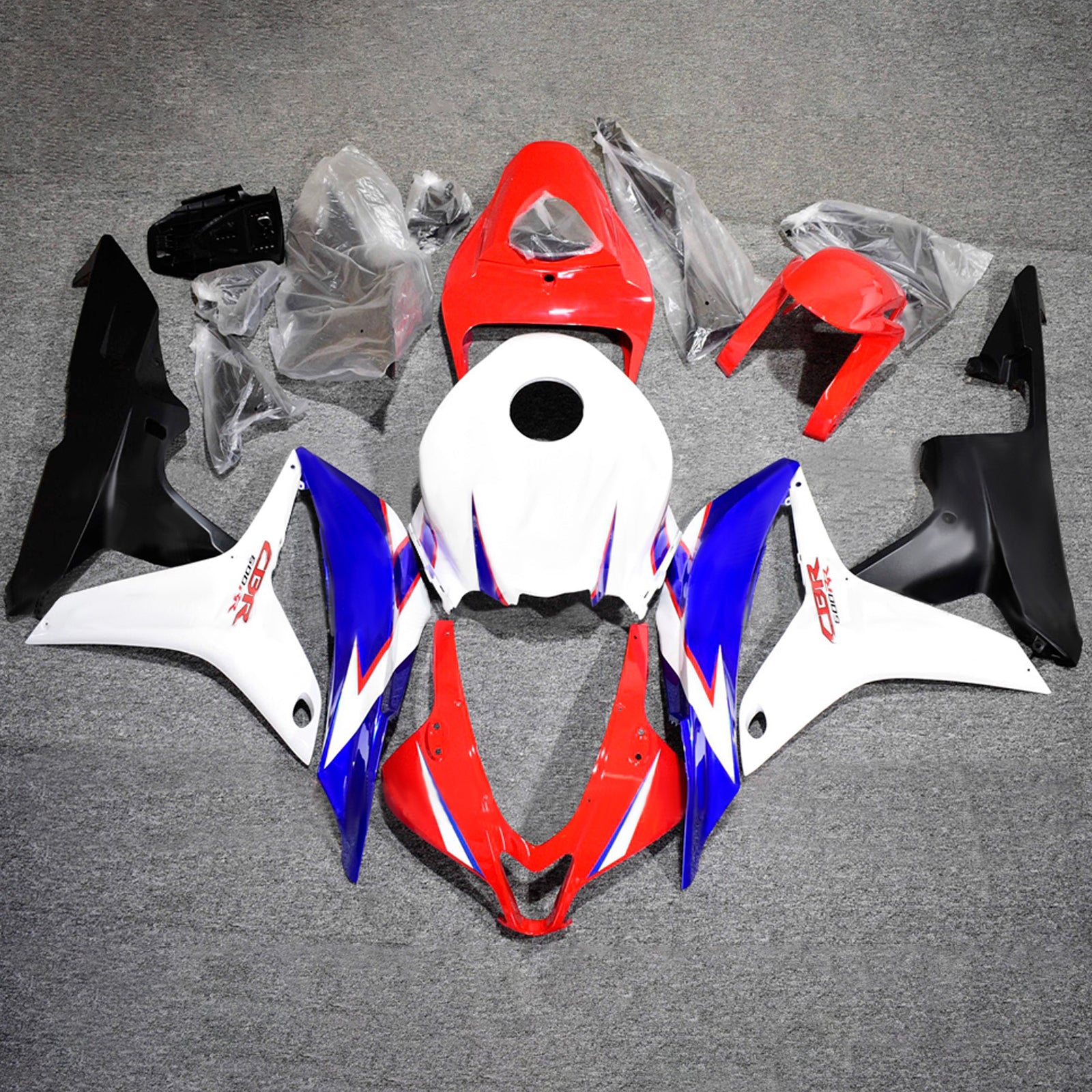 Amotopart 2007-2008 Honda CBR600RR Blanco&BKit de carenado azul