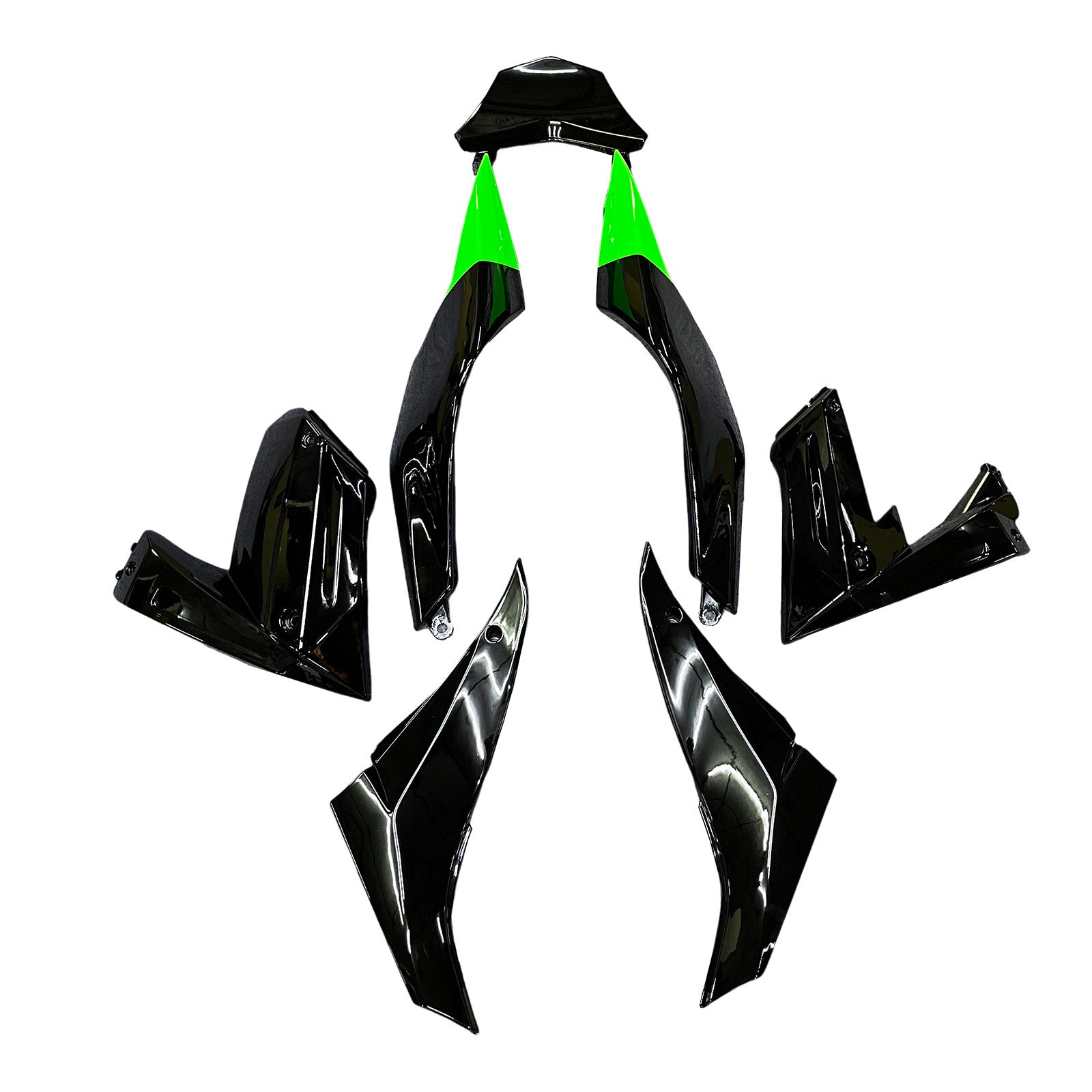 Amotopart 2008-2010 Kawasaki ZX10R Green Black Fairing Kit