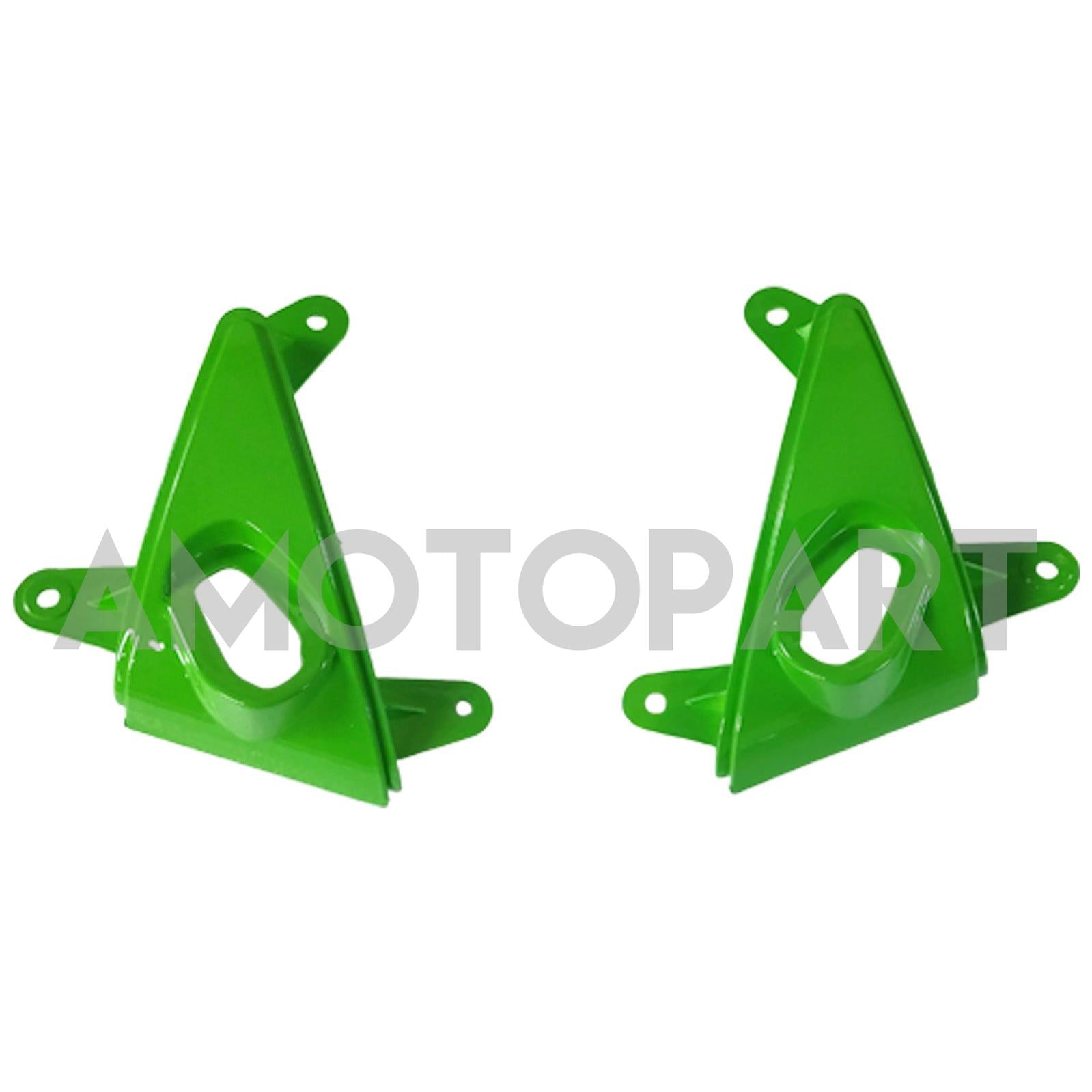 Amotopart 2007-2008 Kawasaki ZX6R 636 Glossy Silver Green Black Fairing Kit