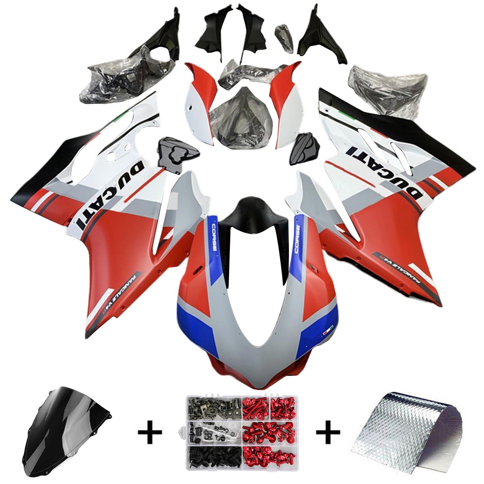 Amotopart 2015-2020 Ducati 959 Orange Gray White Fairing Kit