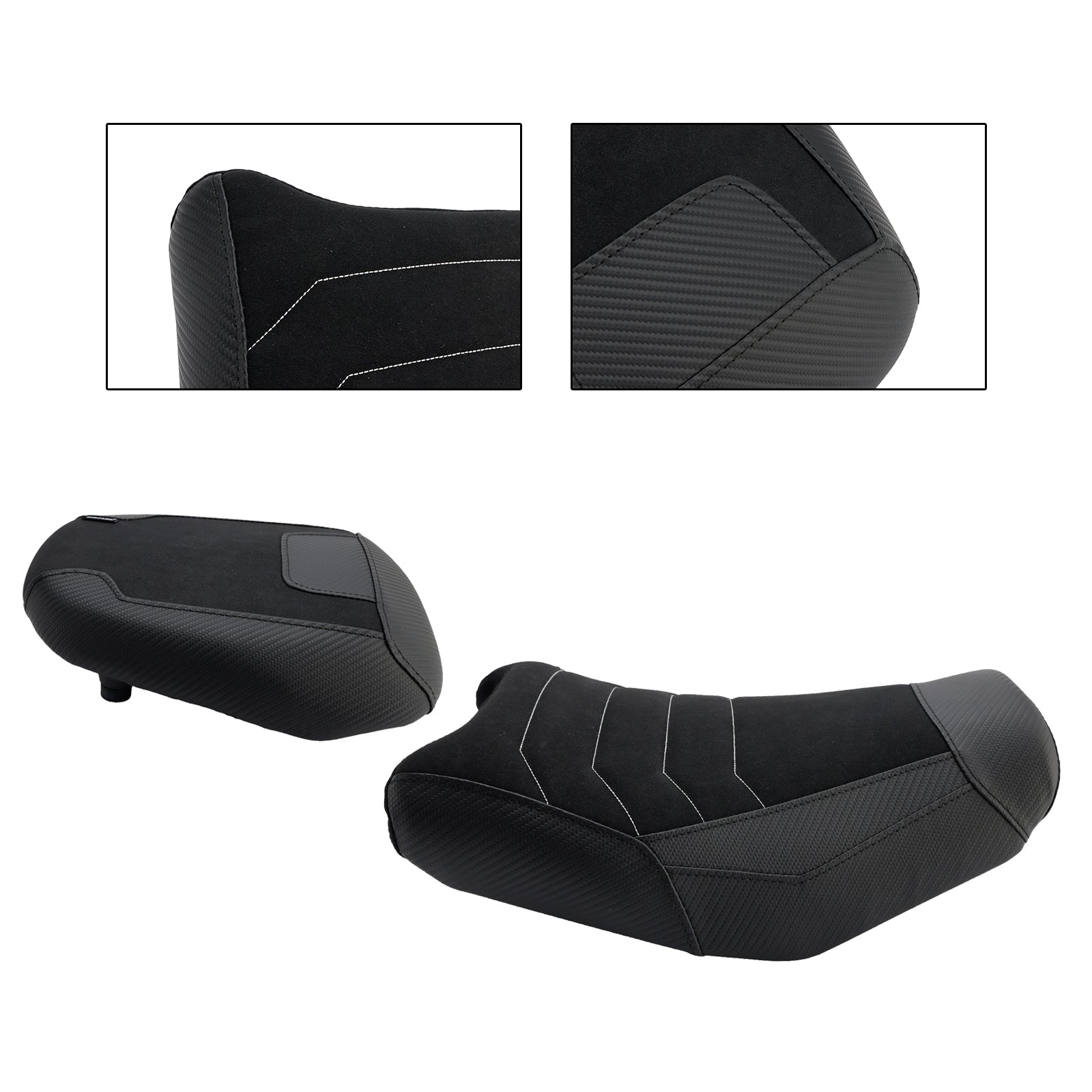 Suzuki V-Strom 250SX Front (Modelljahre 2024–2025)&REar Raider Beifahrer-Kissen-Set Schwarz