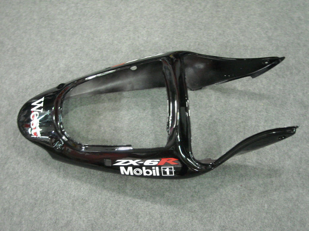 Amotopart Kawasaki 2000-2002 ZX6R 636 & 2005-2008 ZZR600 Black Fairing Kit