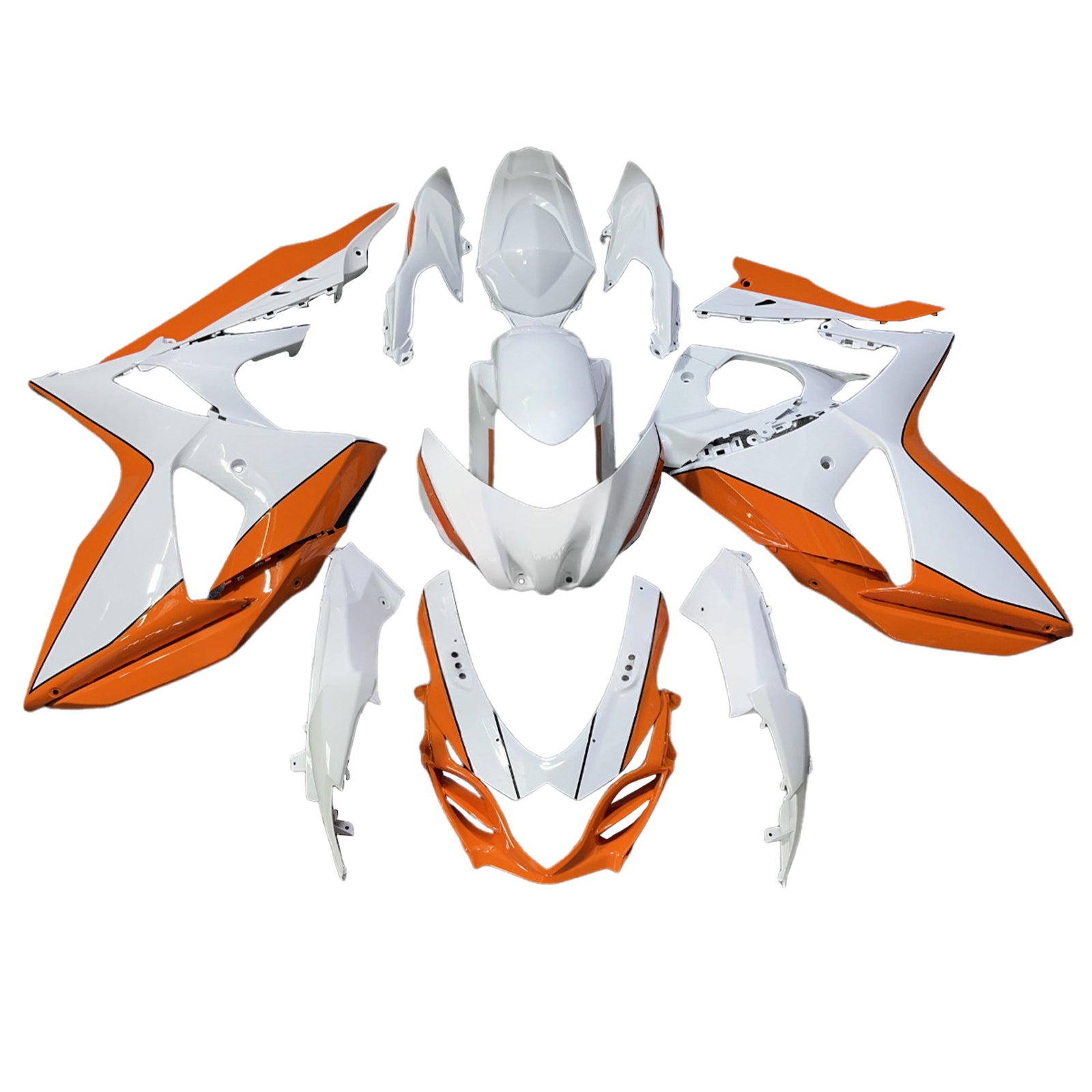 AMOTOPART 2009-2016 Suzuki GSXR1000 Orange White Fearing Kit