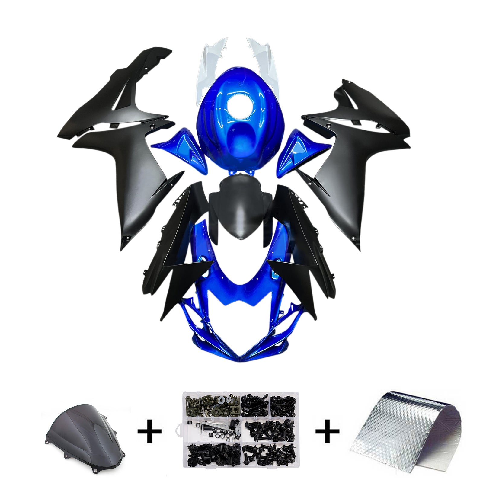 Amotopart 2011-2025 Suzuki GSXR 600/750 Blue Black Fairing Kit