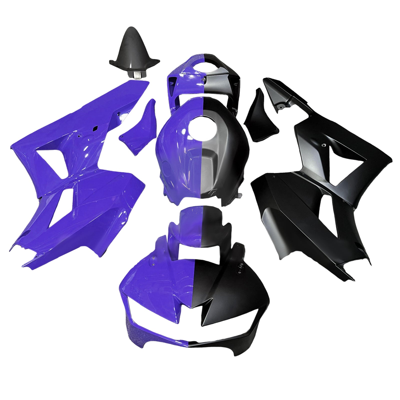 Amotopart 13-25 US-Vers. & 13-23 Europäische Version Honda CBR600RR Lila-Schwarzes Verkleidungskit