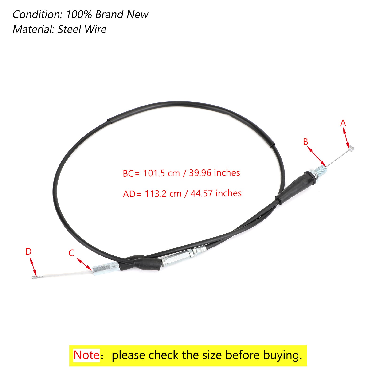 Yamaha Bear Tracker 250 Wolverine 350 Kodiak 400 Big Bear 350 Câble de gaz