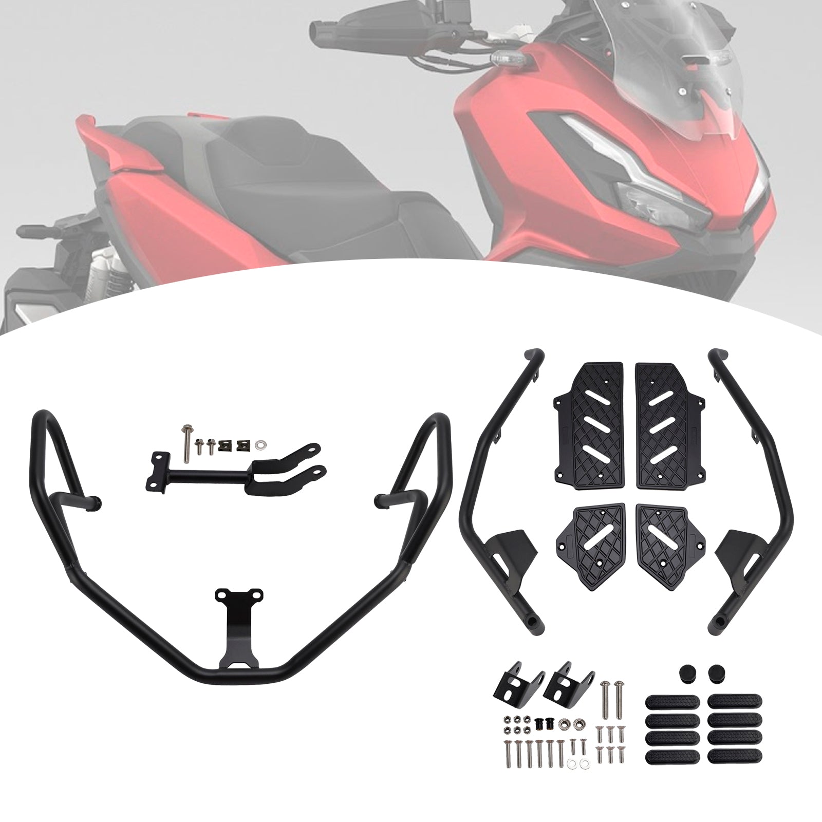 Honda Adv350 2022-2025 24 Crash Bar Upper+Lower Engine Guard Frame Fit Black