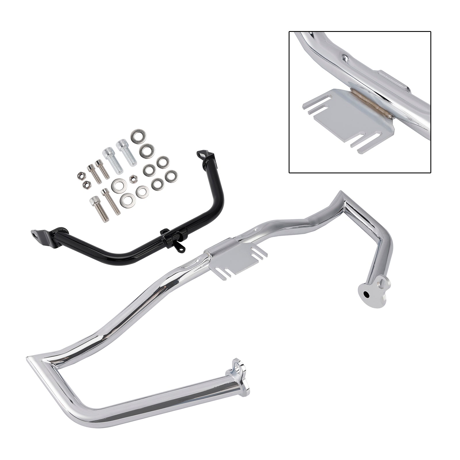 Glide Flht Flhx Engine & Fairing Bracket Frame Anti-Crash Bumper Kit Chrome