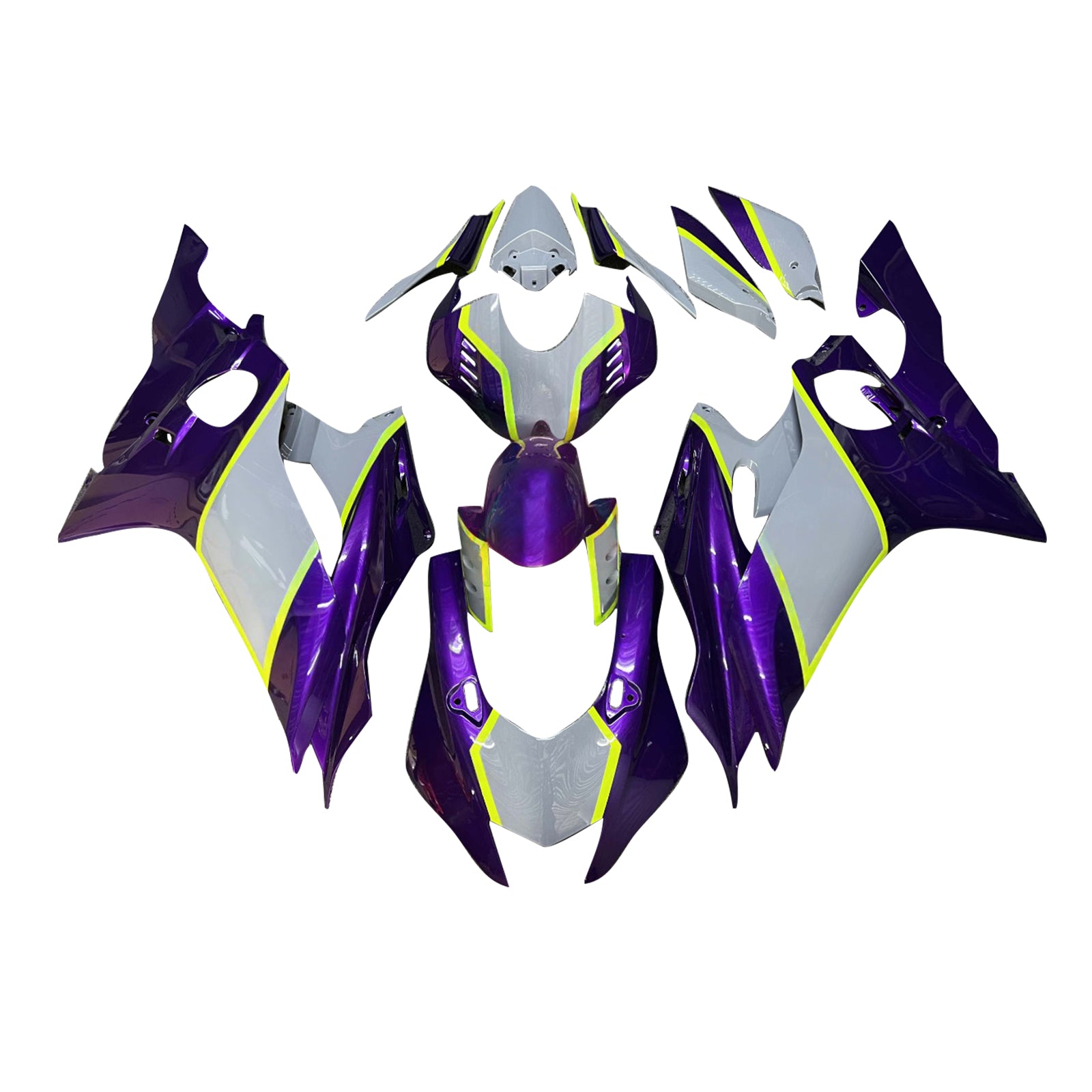 Amotopart 2017-2023 Yamaha YZF-R6 Grey Purple Fairing Kit