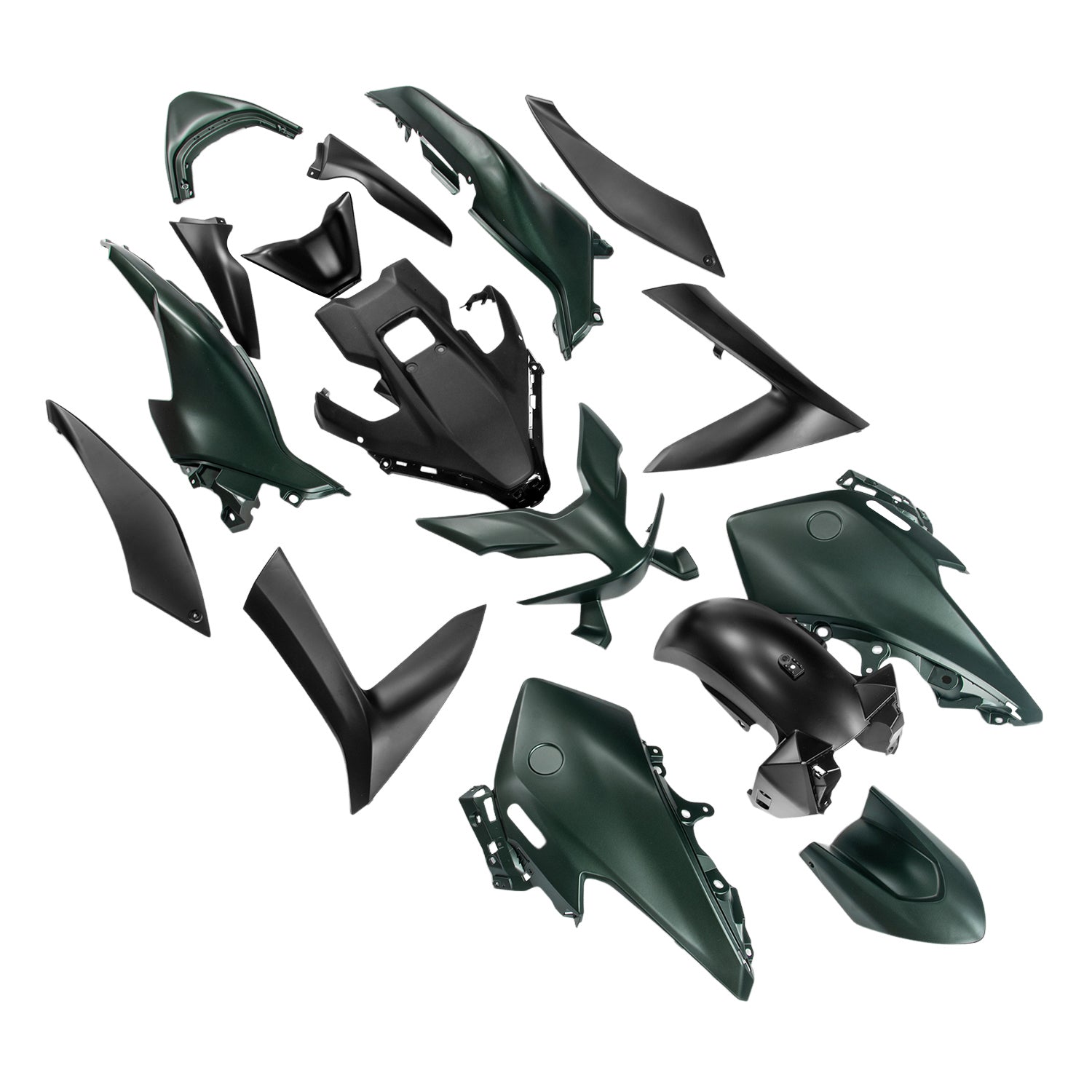 Amotopart 2023-2024 Yamaha T-Max 560 Black Dark Green Fairing Kit