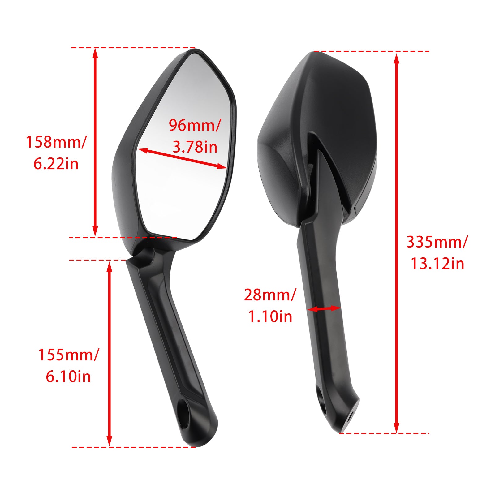 2015 - 2017 Ducati Multistrada 1200 / 1200s Pair Rear View Mirrors Black