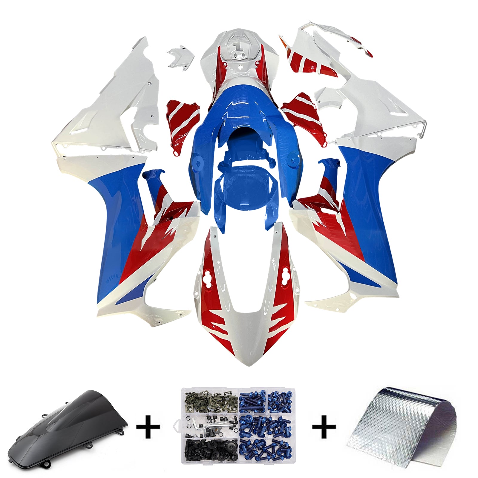Amotopart 2017-2023 Honda CBR1000rr Kit de carénage rouge blanc bleu
