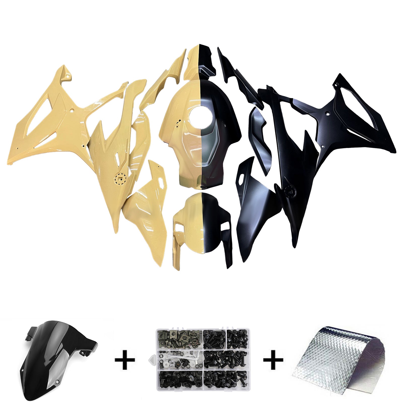 Amotopart 2019-2022 BMW S1000RR Zwart geel kuipkit