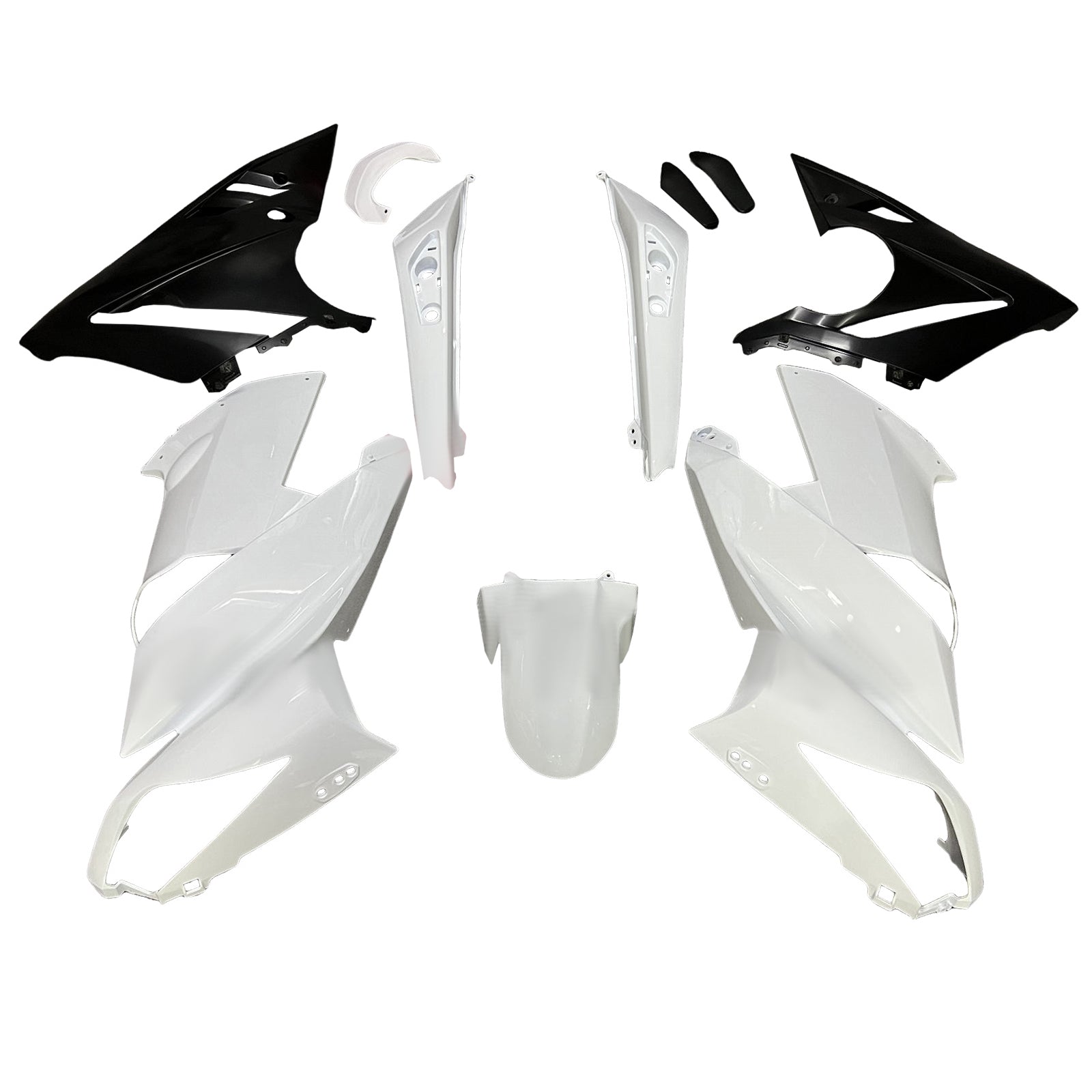 Amotopart 2009-2011 Kawasaki Ninja 650 EX650 Black White Fairing Kit