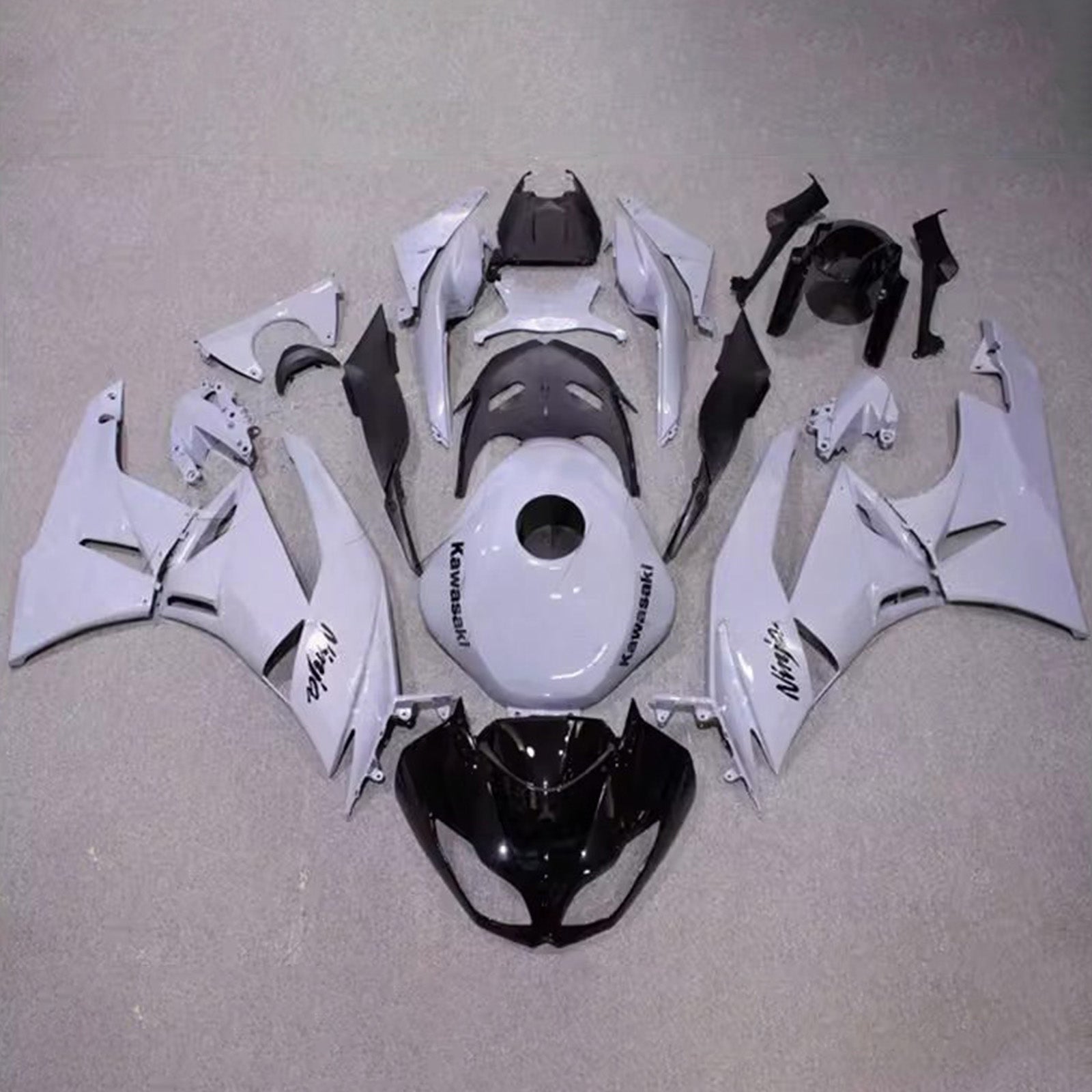 Amotopart 2009-2012 Kawasaki ZX6R 636 Grey Black Fairing Kit